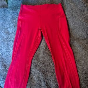 Lululemon cranberry colored stash pocket leggings
